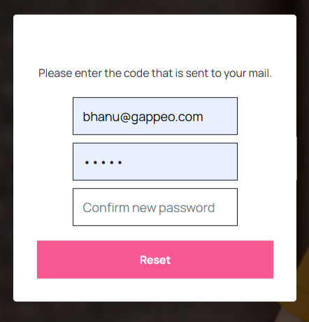 Forgot password screenshot