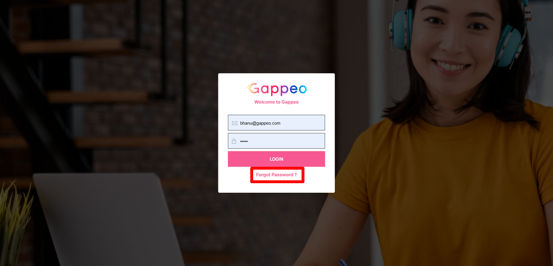 Forgot password screenshot